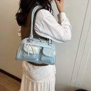 Fashionable Underarm Bow Bag for Women 2024 Korean Edition New Simple Leisure Pillow Bag Trendy Versatile Shoulder Bag