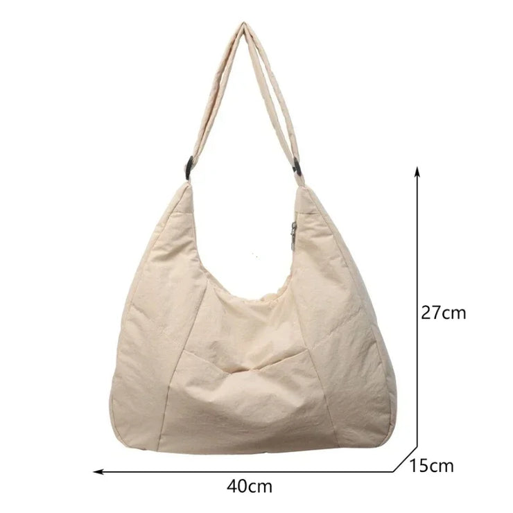 Trendy Women's Soft Cloth Shoulder Bag Solid Color Student 2025 Spring Y2k Casual Style Big Handbags Crossbody Bags for Women