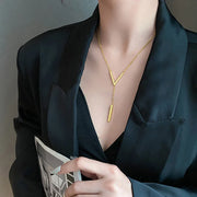 Elegant New V-shaped Long Sexy Clavicle Gold Colour Chain Necklace Choker for Women 2024 Fashion Jewelery Party Gifts