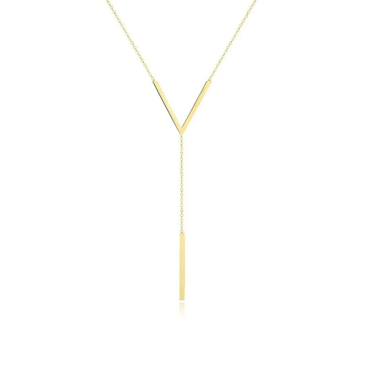 Elegant New V-shaped Long Sexy Clavicle Gold Colour Chain Necklace Choker for Women 2024 Fashion Jewelery Party Gifts