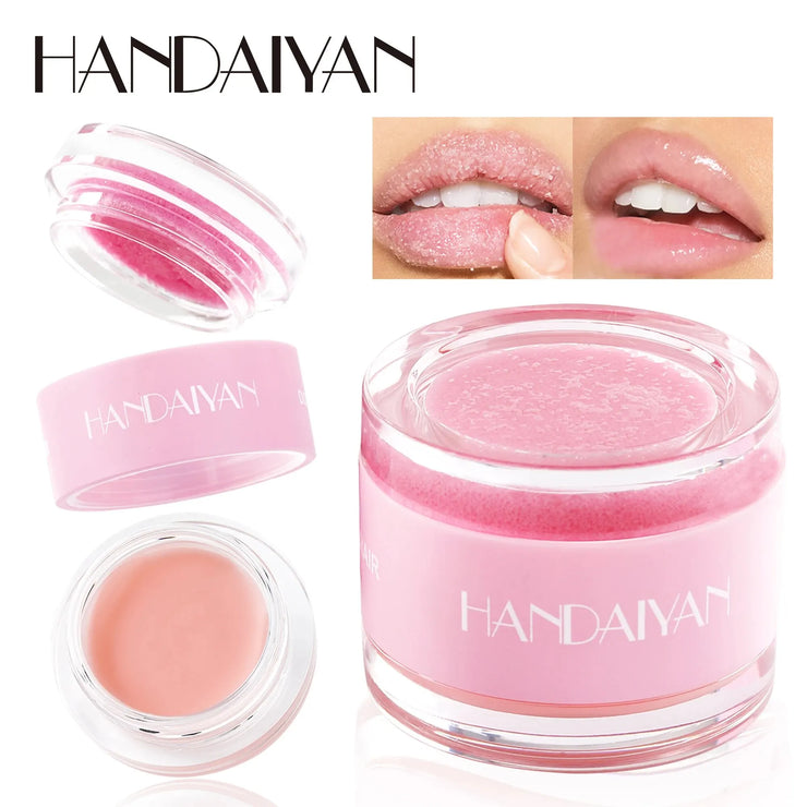 HANDAIYAN Lip Exfoliator Moisturizer Lip Repair Mask Sugar Scrub 2 in 1 Double Effected Exfoliating Lip Scrub Balm