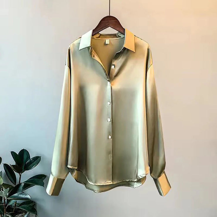 Spring satin blouse