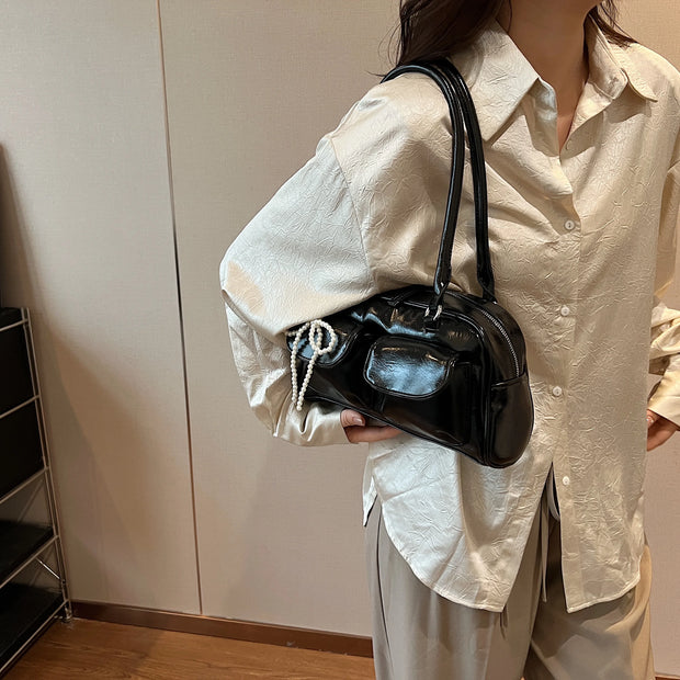 Fashionable Underarm Bow Bag for Women 2024 Korean Edition New Simple Leisure Pillow Bag Trendy Versatile Shoulder Bag