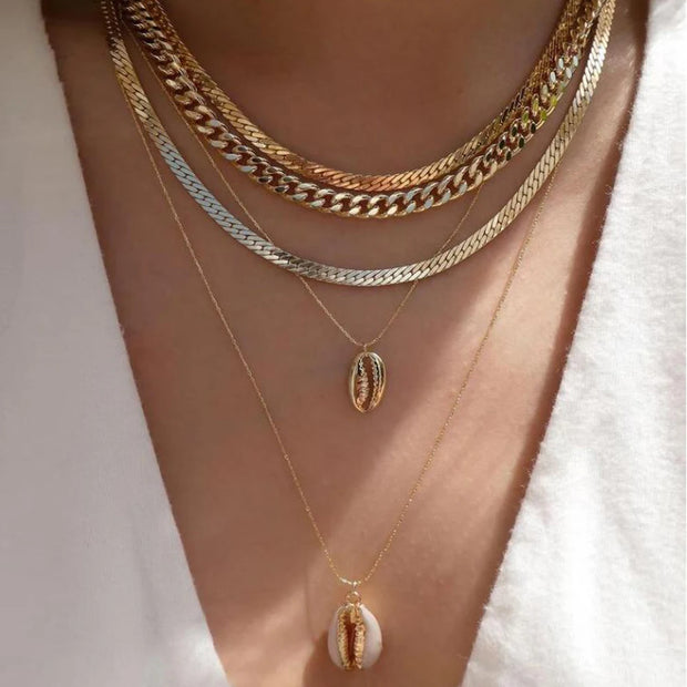 Vintage New Gold Color Multiple Styles Necklace For Women Boho Trendy Multi-Layer Crystal Pendant Necklaces Set Jewelry Gifts