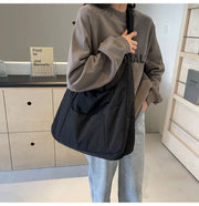 Trendy Women's Soft Cloth Shoulder Bag Solid Color Student 2025 Spring Y2k Casual Style Big Handbags Crossbody Bags for Women