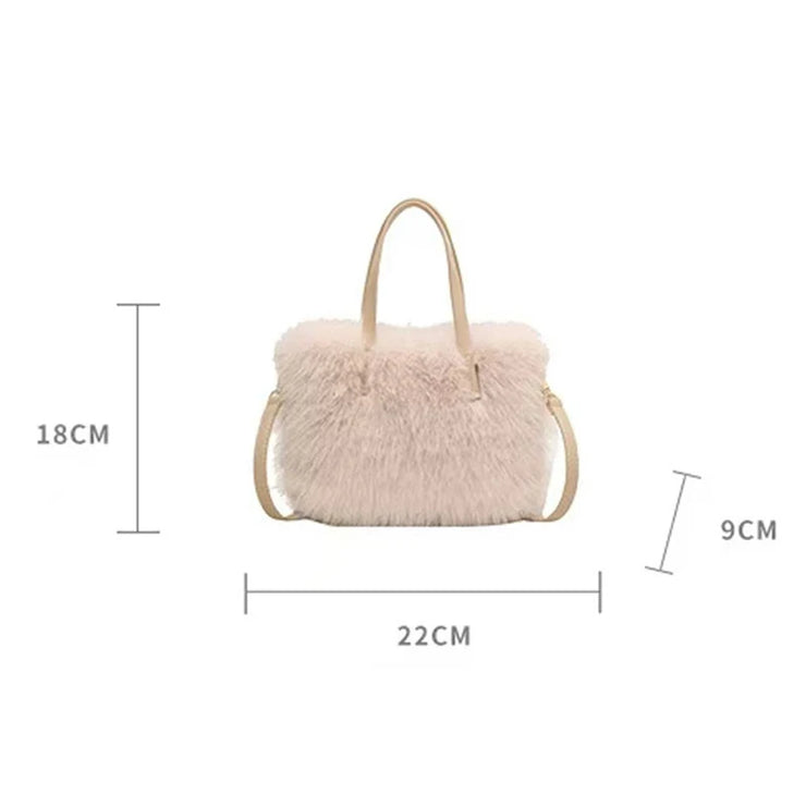 Faux Fur Tote Bag Women's Bucket Plush Luxury Design Ladies Handbags Soft Winter Crossbody Shoulder Bags Bolsa Feminina