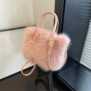 Faux Fur Tote Bag Women's Bucket Plush Luxury Design Ladies Handbags Soft Winter Crossbody Shoulder Bags Bolsa Feminina