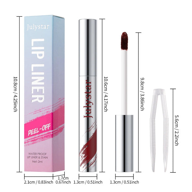 5 Colors Waterproof Lip Liner Peel Off Tattoo Lipgloss Lasting Matte Lip Tint Brown Contour Tear-off Lips Makeup Stain Cosmetics