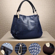 Women's Bag Large Capacity Tote Daily Commute Women's Shoulder Bag Crocodile Print Bright Face Handbag Shopping