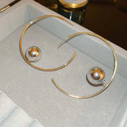 2023 New Fashion Metal Big Circle Hoop Earrings For Women Exaggerated Gold Color C-Shaped Round Earrings Jewelry Gifts