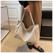 Women Tote Bag Fashion Underarm Pouch Large Capacity Soft  Leather Shoulder Bag Retro Crossbody Bag Casual Portable BucketBags