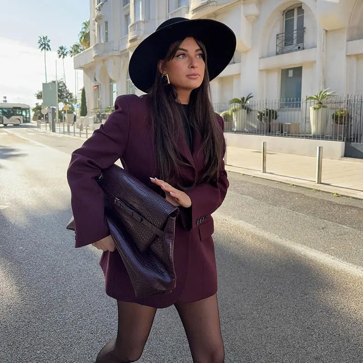 Waist Cinched Lapel Blazer Women Suit Coat Single Breasted Elegant Fashion Office Lady Outwear Top Formal Attire