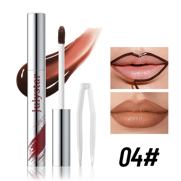 5 Colors Waterproof Lip Liner Peel Off Tattoo Lipgloss Lasting Matte Lip Tint Brown Contour Tear-off Lips Makeup Stain Cosmetics