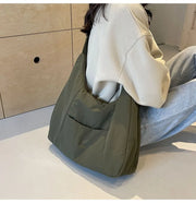 Trendy Women's Soft Cloth Shoulder Bag Solid Color Student 2025 Spring Y2k Casual Style Big Handbags Crossbody Bags for Women