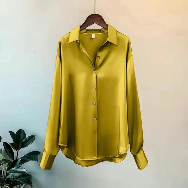 Spring satin blouse