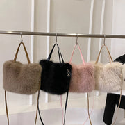 Faux Fur Tote Bag Women's Bucket Plush Luxury Design Ladies Handbags Soft Winter Crossbody Shoulder Bags Bolsa Feminina