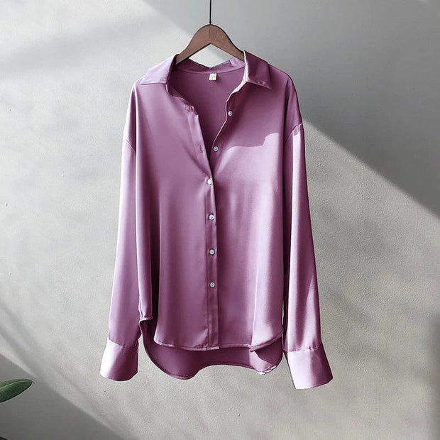 Spring satin blouse