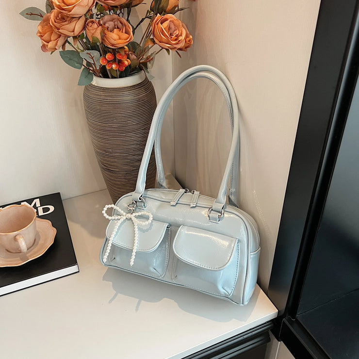 Fashionable Underarm Bow Bag for Women 2024 Korean Edition New Simple Leisure Pillow Bag Trendy Versatile Shoulder Bag