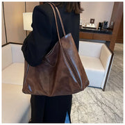 Women Tote Bag Fashion Underarm Pouch Large Capacity Soft  Leather Shoulder Bag Retro Crossbody Bag Casual Portable BucketBags