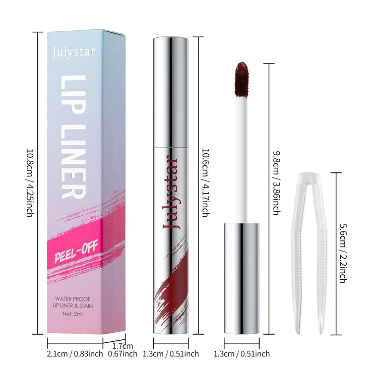 5 Colors Waterproof Lip Liner Peel Off Tattoo Lipgloss Lasting Matte Lip Tint Brown Contour Tear-off Lips Makeup Stain Cosmetics